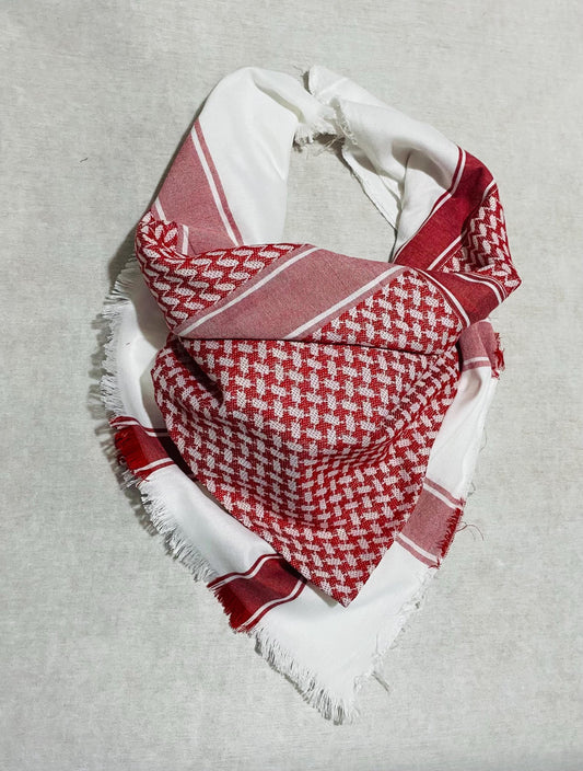 Red keffiyeh Scarf, Arab Bandana Kofya, OldStyle Vintage dress, Unique Sahara Hatta Shemagh Shawl HiQuality Keffyieh Mixed Colours