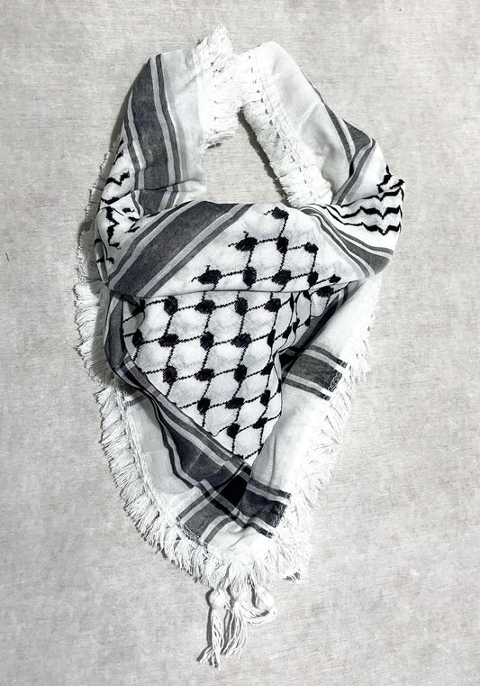 Unique Keffiyeh Scarf Shwal, Arabian Sahara Bandana Kofya, Palestinian Tradition OldStyle Vintage dress, Hatta Shemagh Kuffyieh Headwear