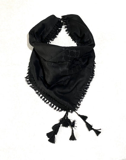 Palestine Black Unique Arab Scarf Traditional OldStyle Vintage dress Hatta Shemagh Kuffyieh Shawl bandana Scarves, Woven Stitched NOT Print