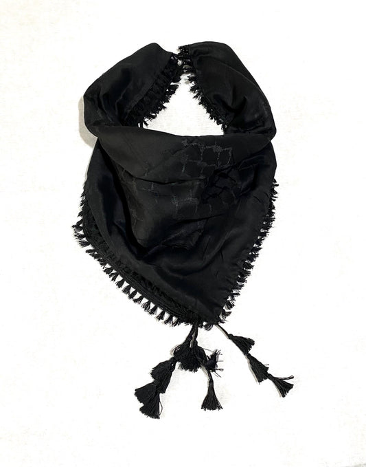 Palestine Black Unique Arab Scarf Traditional OldStyle Vintage dress Hatta Shemagh Kuffyieh Shawl bandana Scarves, Woven Stitched NOT Print