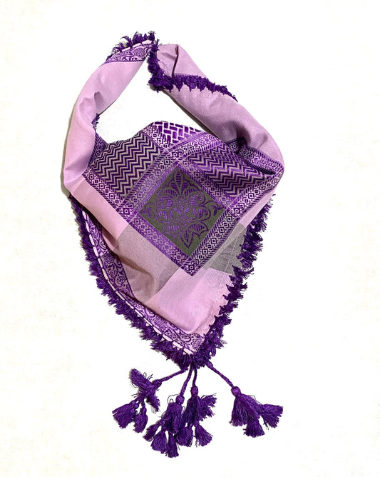 Purple Unique Scarf, Arabian Sahara Bandana Kofya, India Style,Shwal Keffiyeh OldStyle Vintage dress, Hatta Shemagh Kuffyieh Headwear Shemag