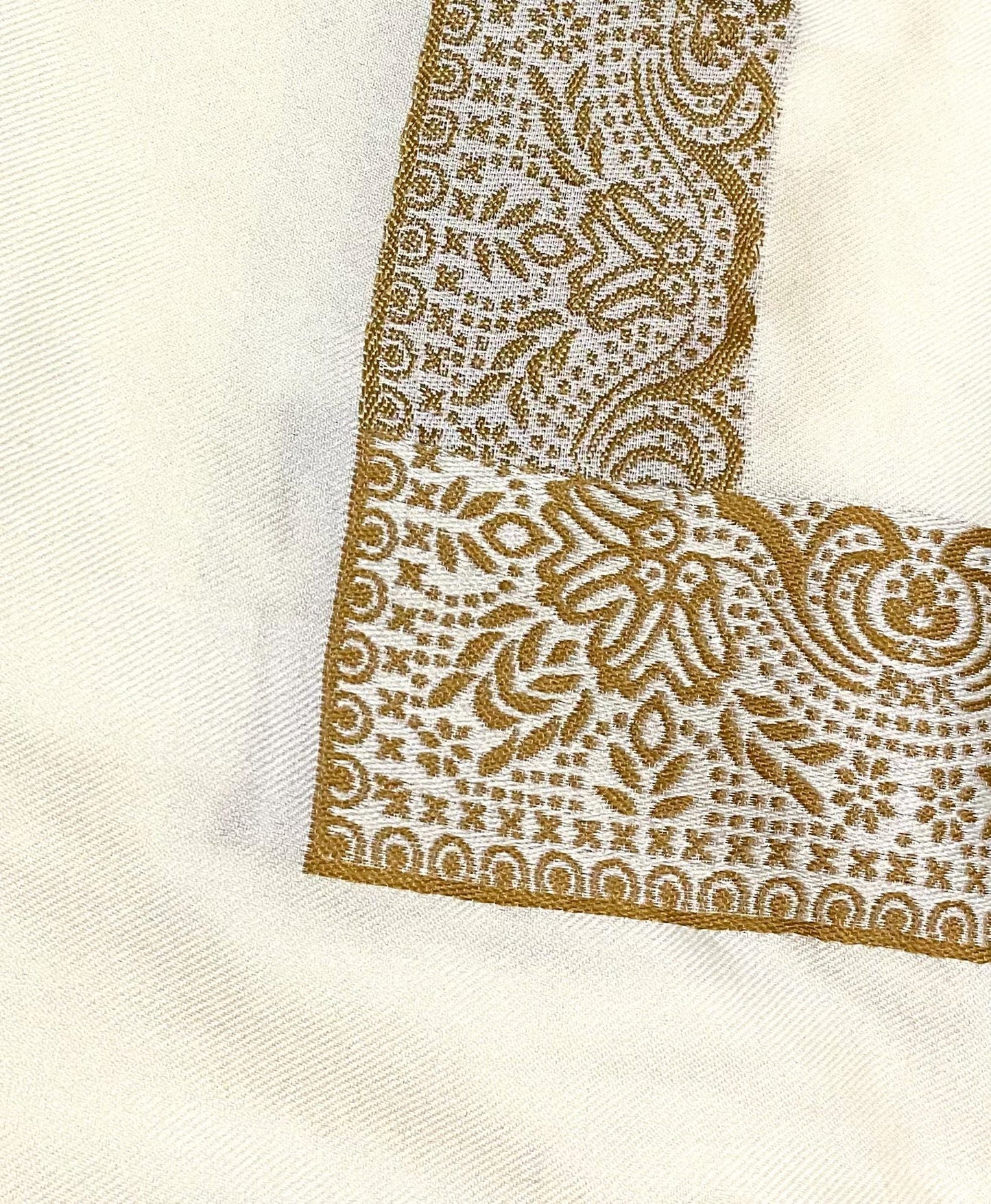 Gold Line Unique Beige Scarf, Desert Bandana Kofya, Arab OldStyle Vintage dress, Hatta Shemagh Kuffyieh Scarf, Woven Stitched Not Printed