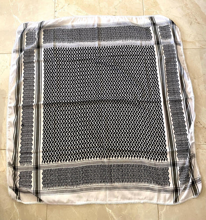 2x Pieces Grey Keffiyeh, Unique Original Palestine Scarf, Woven Stitched NOT Printed, Iraqi Cover Headwear, Vintage dress Hatta Shemagh ,Unisex Kofya