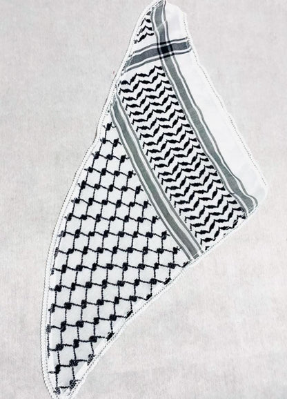 Bandana Keffiyeh Tie, Palestine Kuffyieh, Student Graduation Kofyah Scarves Wedding Party, Jerusalem HolyLand Bethlehem Vintage 16"X16"X27"