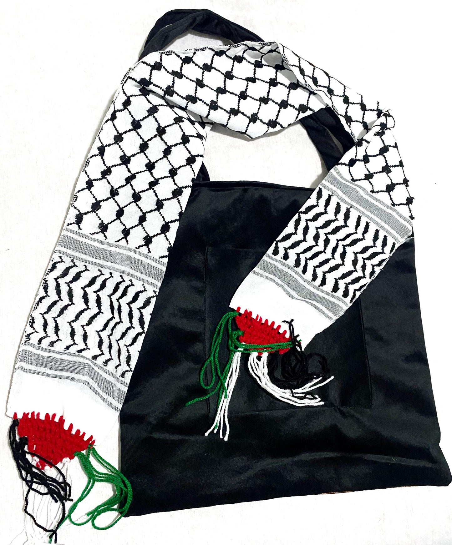 Embroidery Palestine Tote brown Bag, Keffiyeh Scarf, Tatreez Shoulder Bag, Vintage Unique Handmade Heavy Work multi-function Zipper