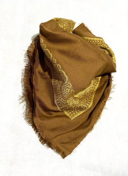 Brown Gold Line Unique Woven Scarf, Desert Bandana Kofya, Arab OldStyle Vintage dress, Hatta Shemagh Kuffyieh Scarf, Mixed colors, Keffiyeh