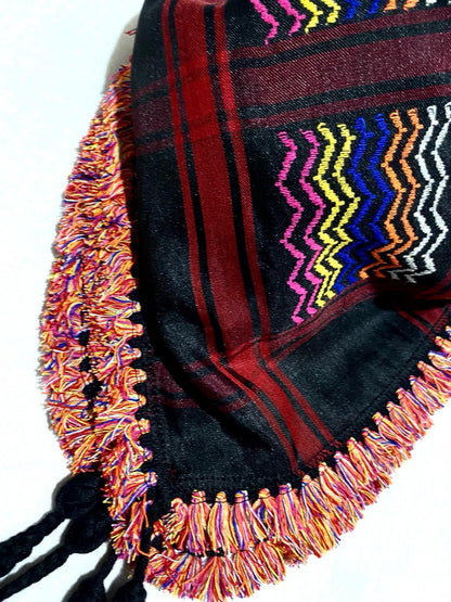 Unique Sahara Rainbow Arab Scarf , Desert Bandana, Palestine Keffiyeh Headwear, Windproof Mask,vintage dress Hatta Shemagh Cocktail Tassels