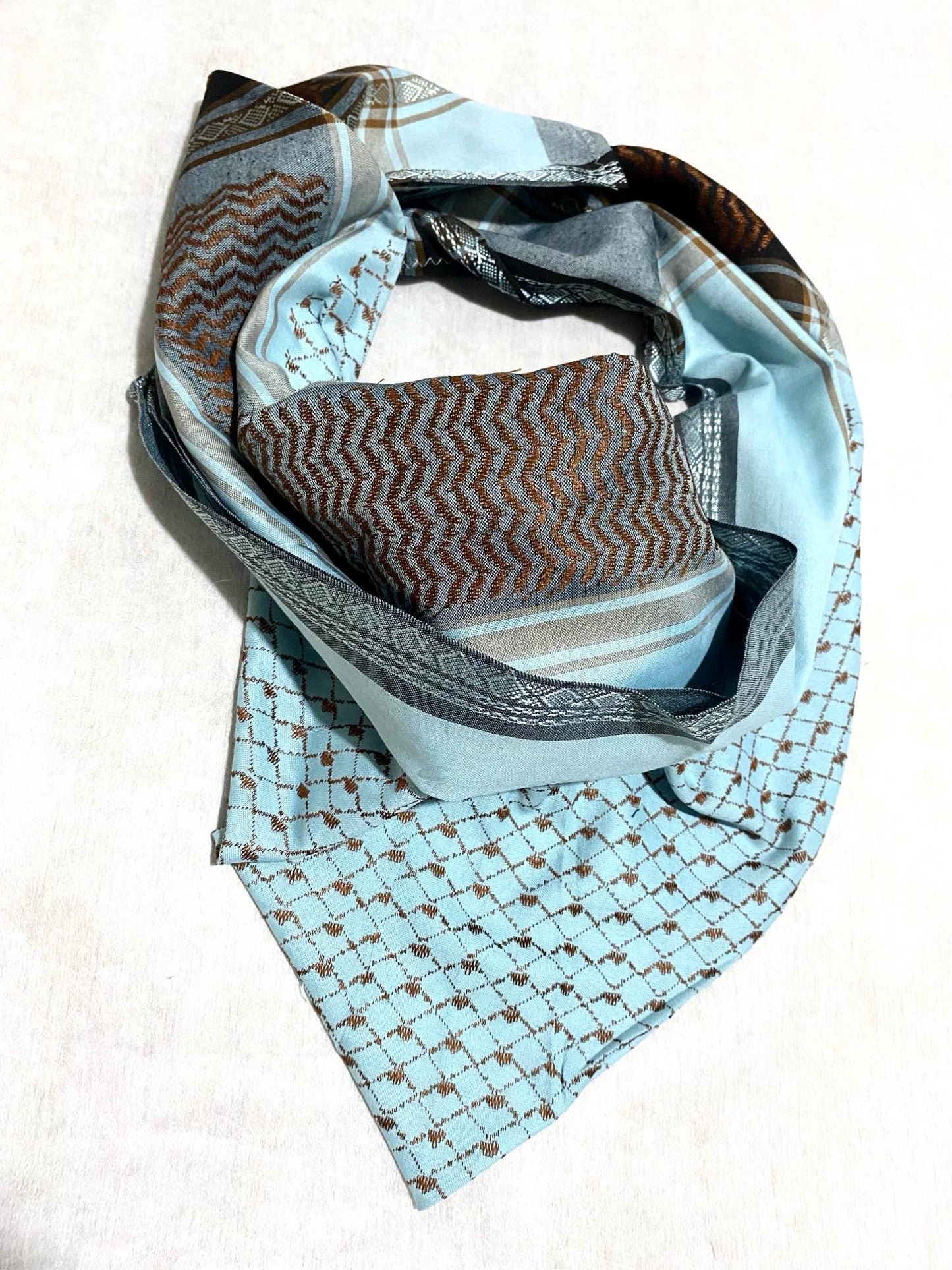 Turquoise Scarf, Arabian Sahara Bandana Kofya, India Style,Shwal Keffiyeh OldStyle Vintage dress, Hatta Shemagh Headwear mixed Colours