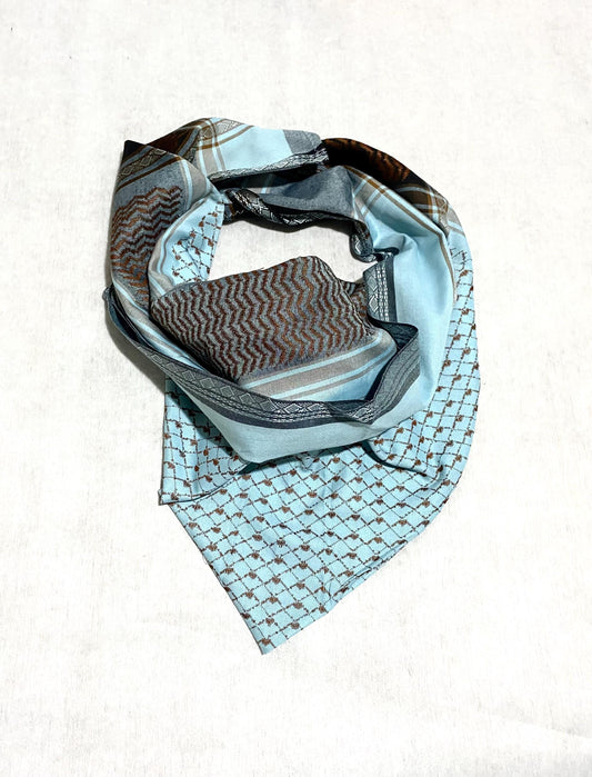 Turquoise Scarf, Arabian Sahara Bandana Kofya, India Style,Shwal Keffiyeh OldStyle Vintage dress, Hatta Shemagh Headwear mixed Colours