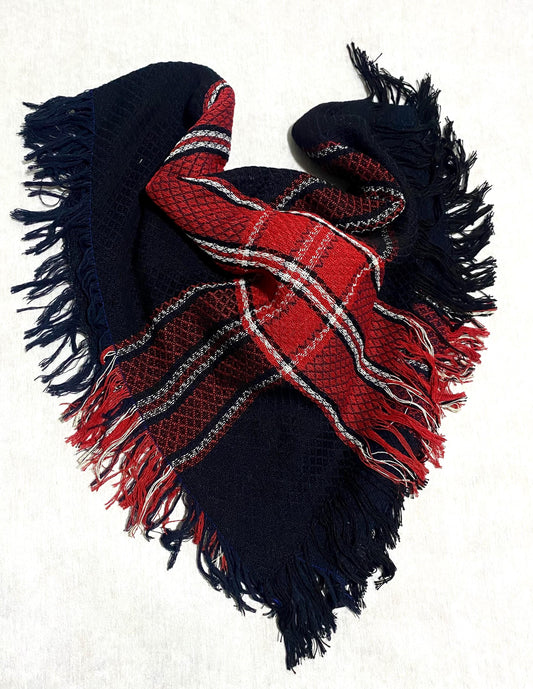 Winter Unique Scarf, Arabian Bandana Shwal OldStyle Vintage dress, Headwear Mixed Black Red Colours