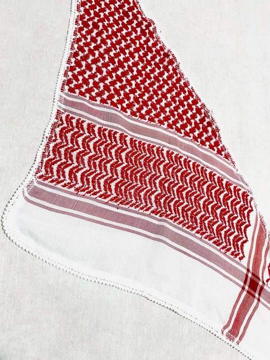 Keffiyeh Shemagh Red Bandana, Student Graduation Neck Scarf, Tie kofyah Scarves Parties, Jordan Palestine vintage dress 16inchX16inchX27inch