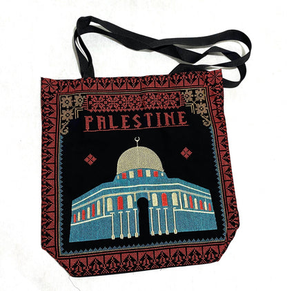Jerusalem Embroidery Palestine Tote Red Bag, Keffiyeh Scarf, Tatreez Shoulder Bag, Vintage Unique Handmade Heavy Work multi-function Zipper