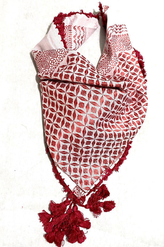 Red White Unique Scarf, Arabian Sahara Bandana Kofya, India Style,Shwal Keffiyeh OldStyle Vintage dress, Hatta Shemagh Kuffyieh Headwear