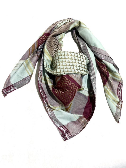 Brown Unique Scarf, Arabian Sahara Bandana Kofya, India Style,Shwal Keffiyeh OldStyle Vintage dress, Hatta Shemagh Headwear Mixed Colours