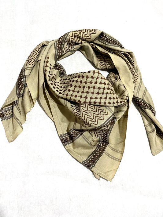 Beige Unique Scarf, Arabian Sahara Bandana Kofya, India Style,Shwal Keffiyeh OldStyle Vintage dress, Hatta Shemagh Headwear Mixed Colours