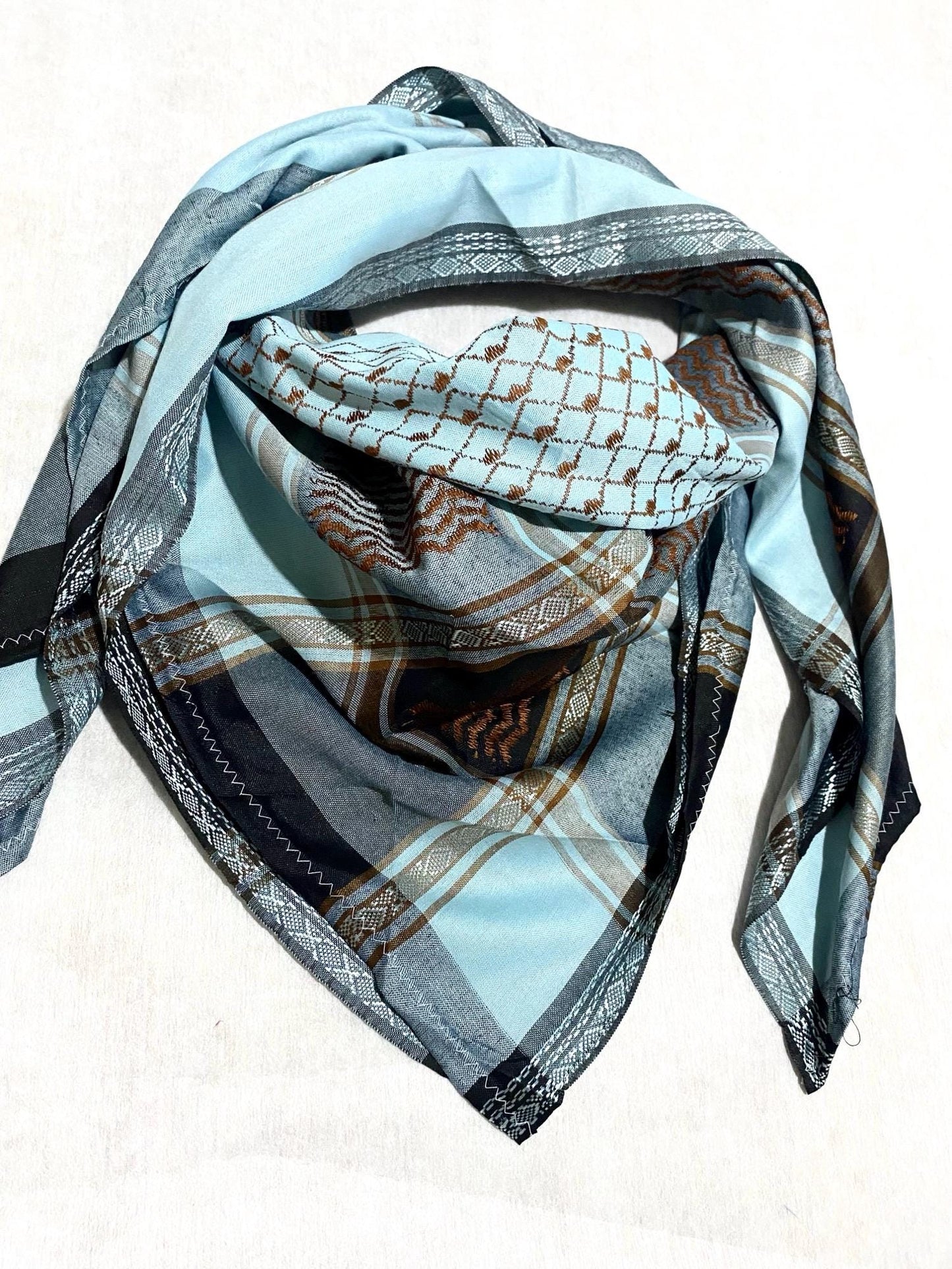 Turquoise Scarf, Arabian Sahara Bandana Kofya, India Style,Shwal Keffiyeh OldStyle Vintage dress, Hatta Shemagh Headwear mixed Colours