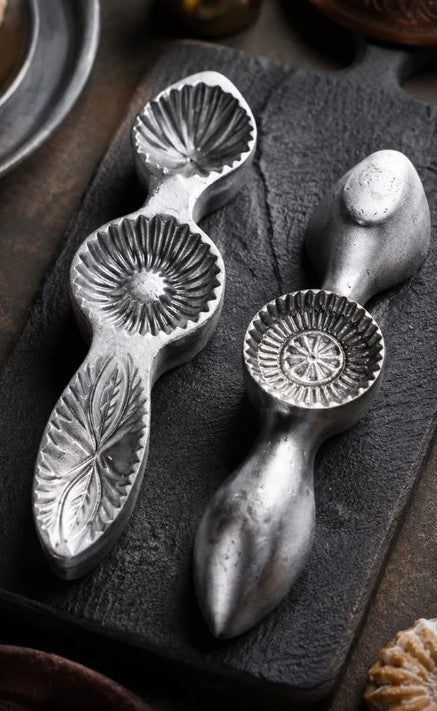 Cookies Metal Pistachio Maamoul Dates Mould Hand Craved 4 Shapes, 1 piece