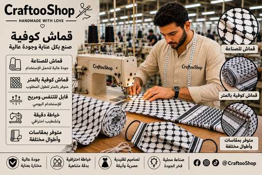 kufiyah Fabric By Yard , Kofya Keffiyeh, Crafts Use Supporter, Blanket Fabric, Clothing Designers Supply, Arab Authentic Palestine Original Woven Stitched