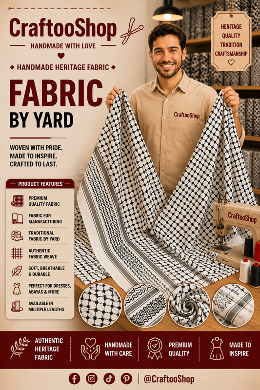 kufiyah Fabric By Yard , Kofya Keffiyeh, Crafts Use Supporter, Blanket Fabric, Clothing Designers Supply, Arab Authentic Palestine Original Woven Stitched