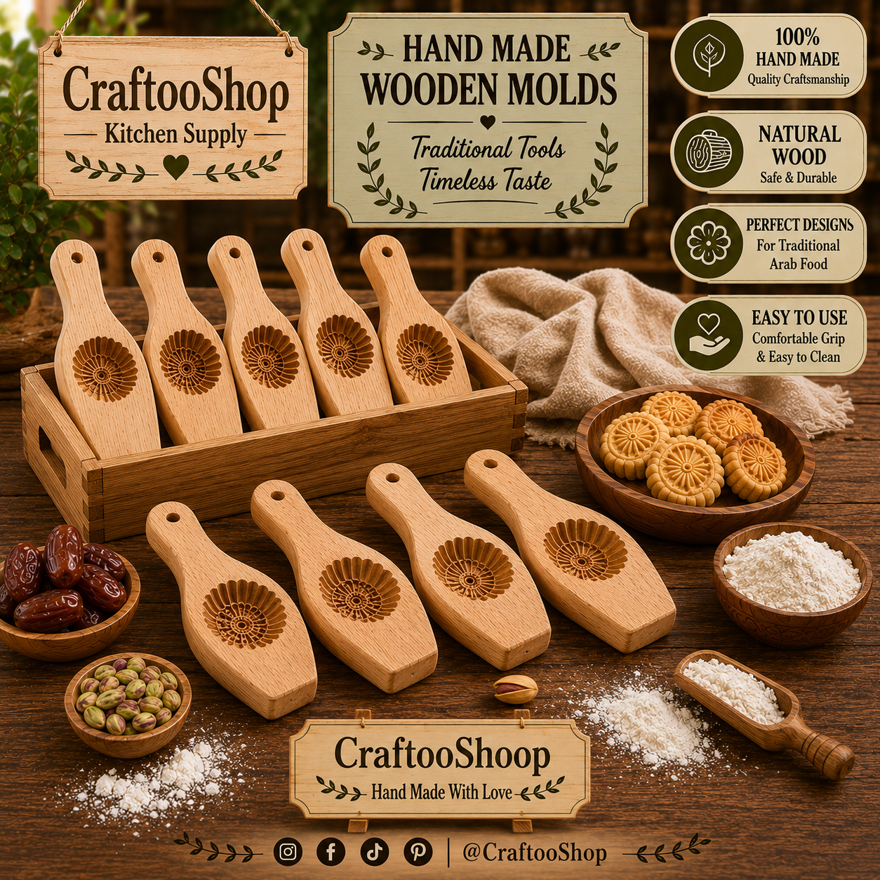 Wooden Molds, Handcrafted Carved, Cookies Candy Mamool Mamoual , Students Party, Chef Supply, Kitchen Crafts, Handmade Wood Work, Hard Tools