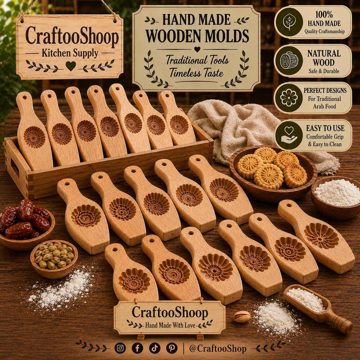 Wooden Molds, Handcrafted Carved, Cookies Candy Mamool Mamoual , Students Party, Chef Supply, Kitchen Crafts, Handmade Wood Work, Hard Tools