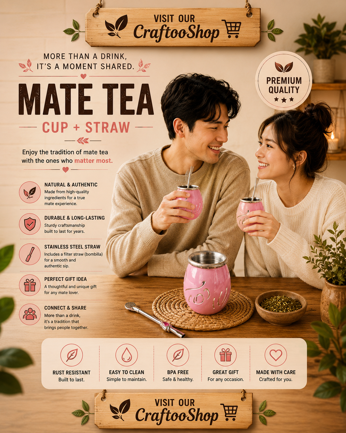 Mate Tea Silver Pink cup, Unique Yerba Mate Cup +Straw, drinking places fountain, water carved, Filter Bombilla Straw handmade 50mL