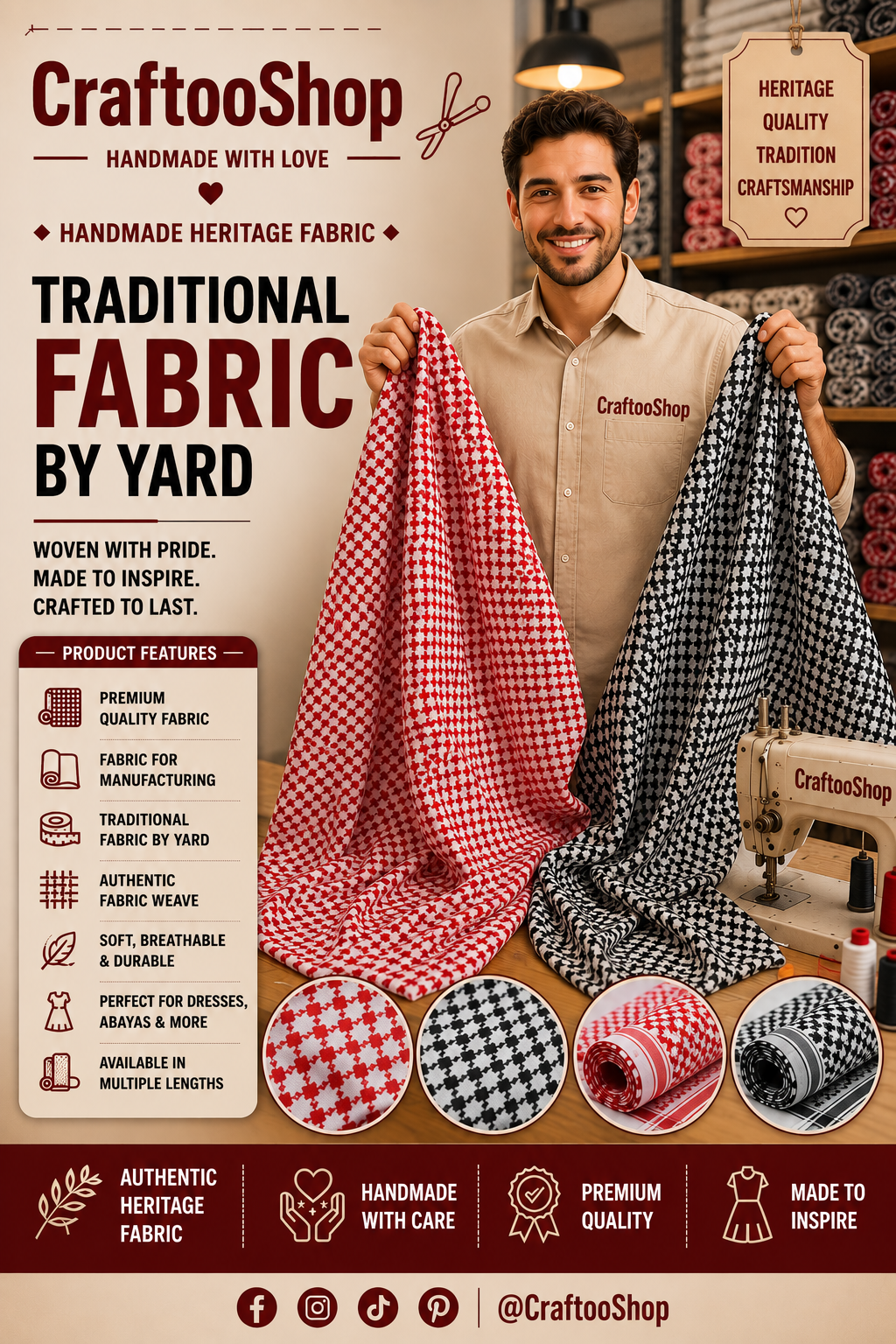 kufiyah Fabric By Yard , Kofya Keffiyeh, Crafts Use Supporter, Blanket Fabric, Clothing Designers Supply, Arab Authentic Palestine Original Woven Stitched