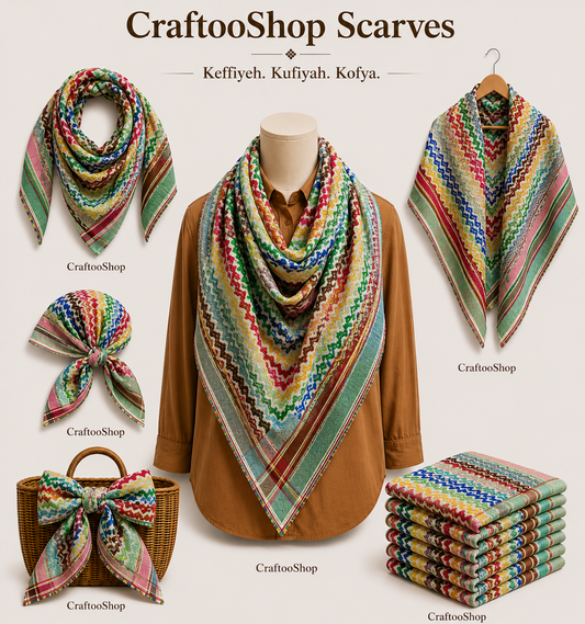 Green Rainbow Keffiyeh Palestine Scarf, Unique Arab Desert Bandana face Cover, Headwear Head wrap Mask, Vintage dress Hatta Shemagh, Mixed