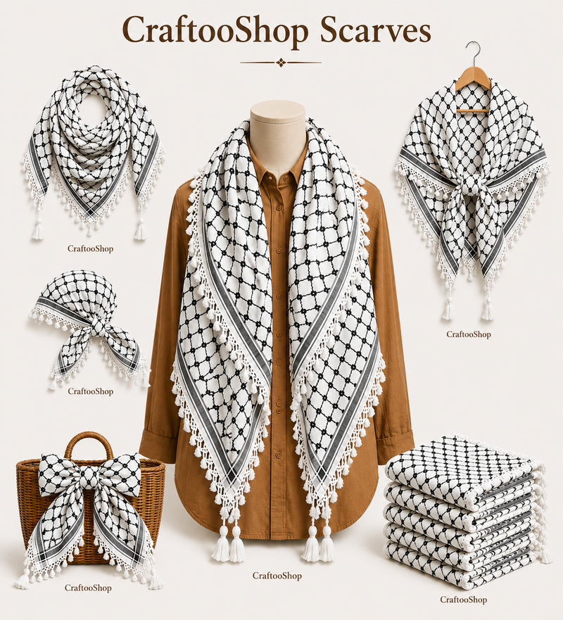 Palestine Arab Scarf, Woven Stitched, NOT Printed,Unique Keffiyeh faceCover, Headwear Bandana,Shawl Kofyah Mask,Vintage Dress Hatta Shemagh