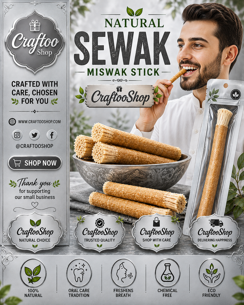 Miswak Toothbrush, Vintage Wooden Siwak Old Style Tooth Cleaning, Healthy Organic Pure Natural , سواك مسواك (Copy)
