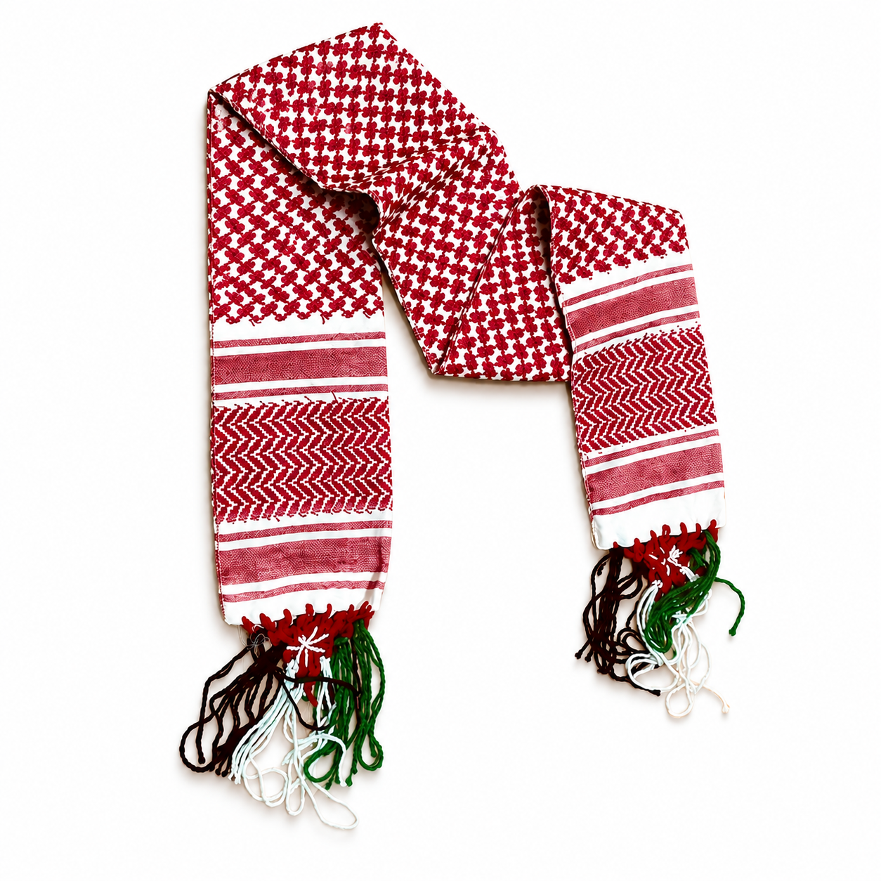 Red Shemagh Flag Scarf, Jordanian Tradition Arabian Hatta design, Student Graduation, Tie kofyah Scarves Parties, Bandana 52inchX4.2inch