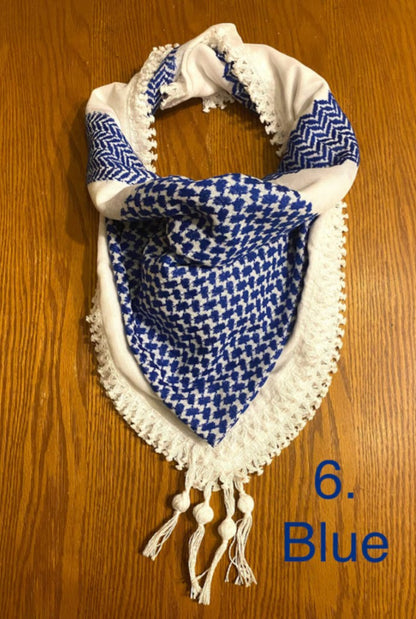 Palestine Keffyieh Scarf, Kuffyieh Arafat Hatta Red Shemagh, Handmade Western OldStyle, Arab Dress Original Bandana,Woven Stitched not print