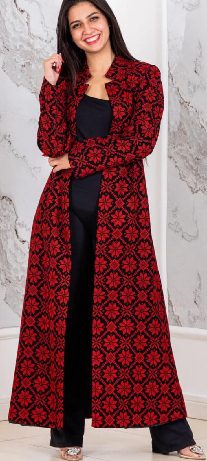 Jacket Special Occasion Long Sleeves Dress, Embroidery Parties Dress, Vintage Style, Heritage Palestinian Jordanian Wedding, Traditional Tatreez Thobe Embroidered