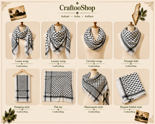 2x Pieces Original Keffyeih Palestinian Arab Scarf, Woven Stitched NOT Printed,Unique faceCover Headwear Shawl ,Vintage Dress Hatta shemagh NO Tassels