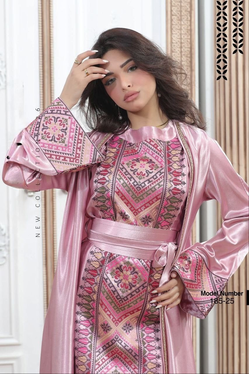 Tatreez Embroidery Palestine Dress, Vintage Style, Heritage Palestinian Thobe Abaya, Traditional Tatreez Embroidery