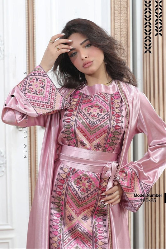 Tatreez Embroidery Palestine Dress, Vintage Style, Heritage Palestinian Thobe Abaya, Traditional Tatreez Embroidery