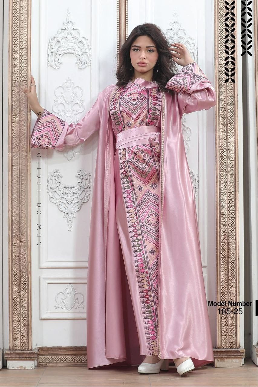 Tatreez Embroidery Palestine Dress, Vintage Style, Heritage Palestinian Thobe Abaya, Traditional Tatreez Embroidery
