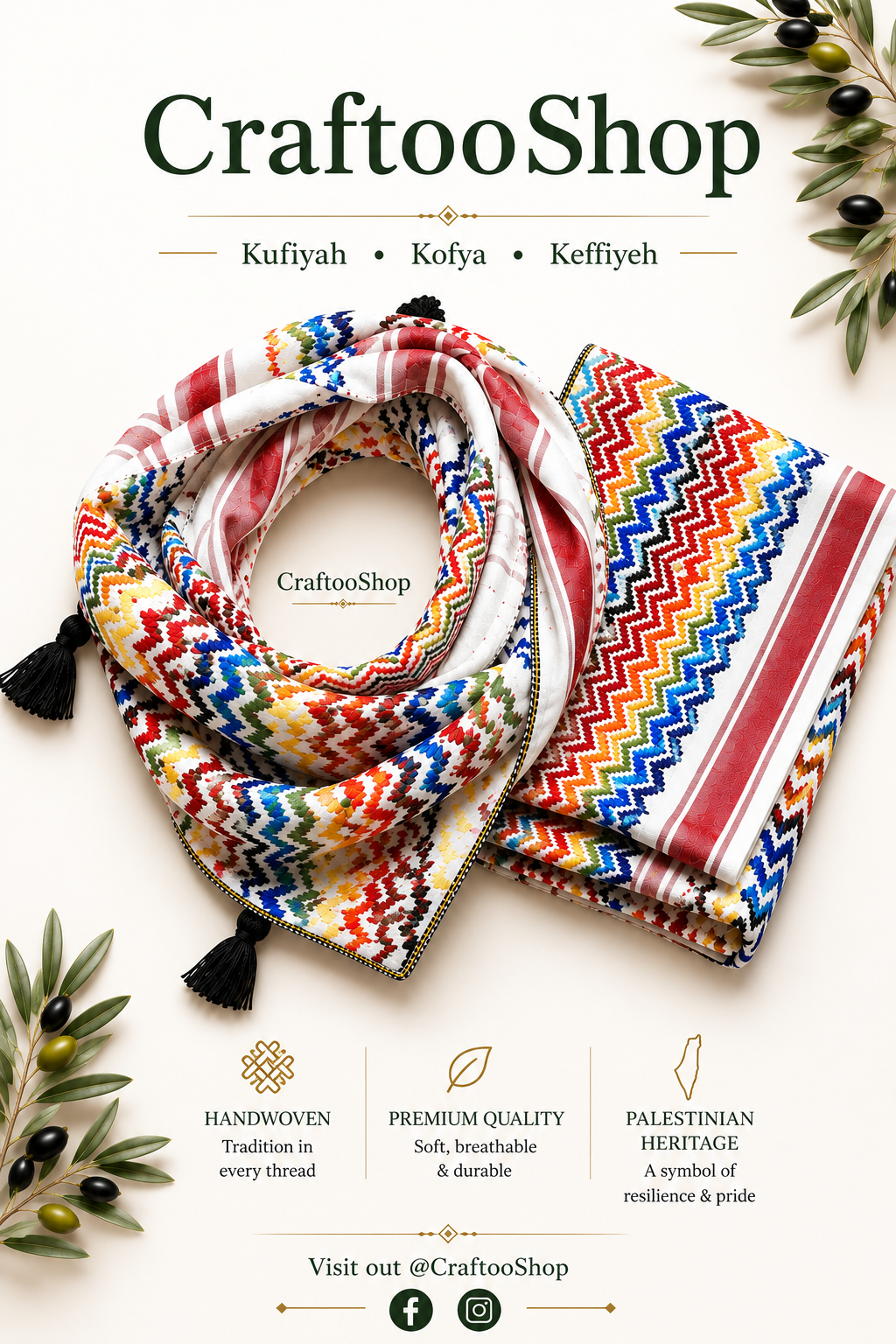 Palestine Rainbow Scarf, Unique Keffiyeh Shemagh, Arab Vintage Dress Hatta Bandana Kofya Handmade Cocktail Colours, Woven Stitch Not Printed