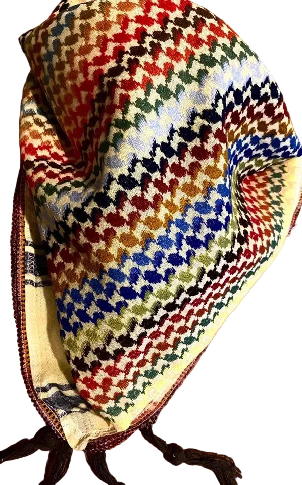 Yellow Palestine Scarfs, Unique Arab Scarf , Desert Bandana face Cover, Headwear Head wrap, Windproof Mask, Vintage dress Hatta Shemagh Kuffyieh