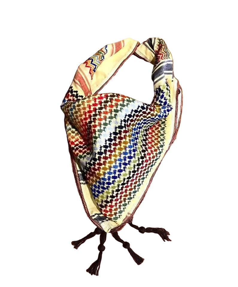 Yellow Palestine Scarfs, Unique Arab Scarf , Desert Bandana face Cover, Headwear Head wrap, Windproof Mask, Vintage dress Hatta Shemagh Kuffyieh